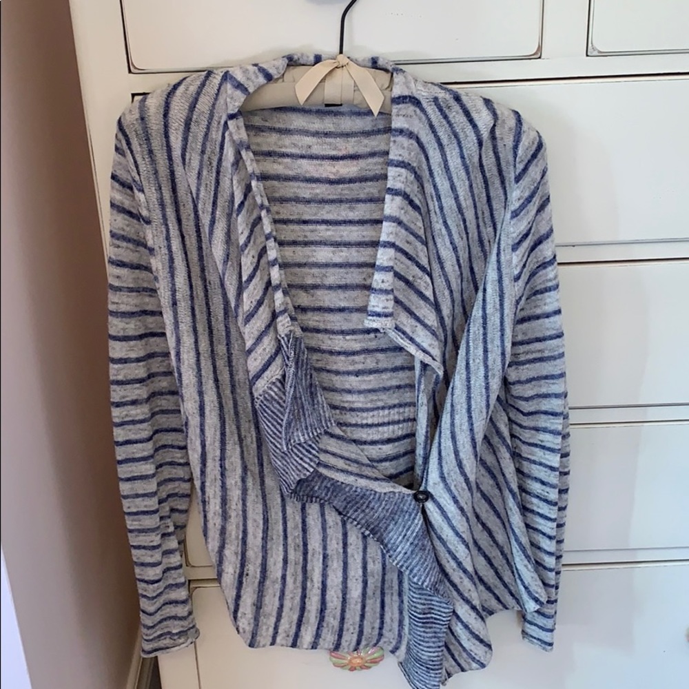 Grey with blue stripes cardigan
